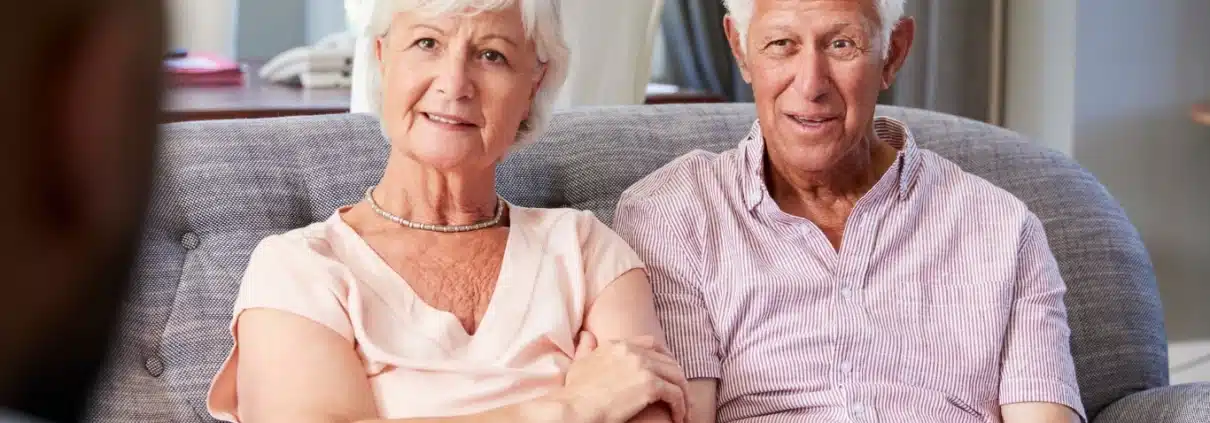 Senior couple taking financial advice