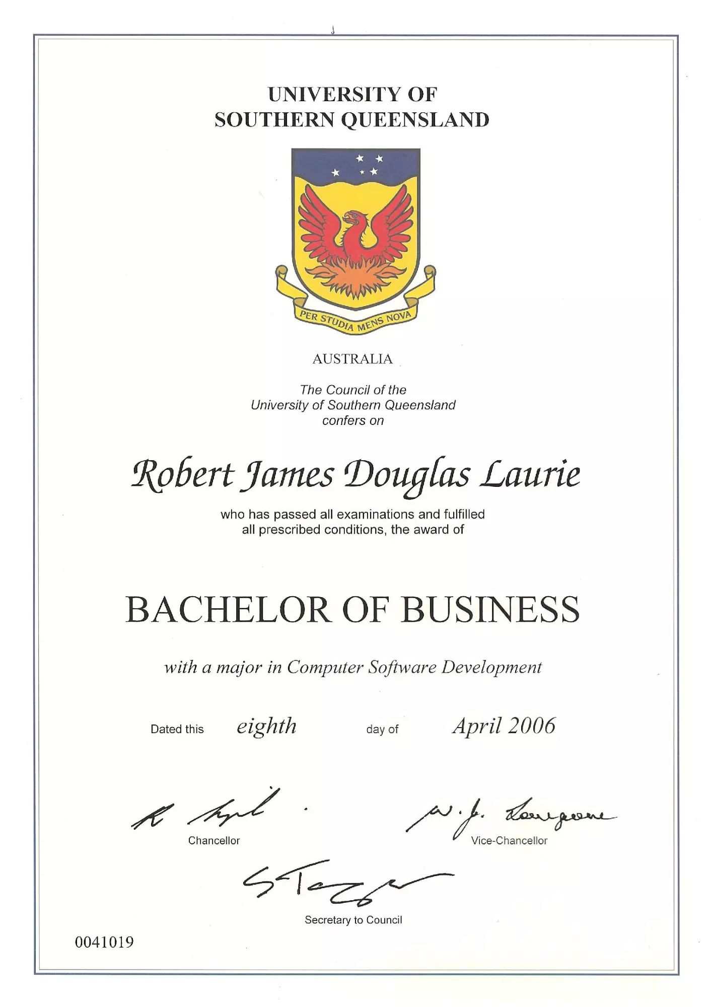 Bachelor of Business Certificate