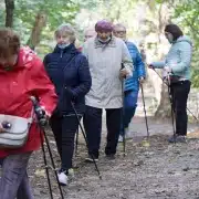 Senior people trekking.