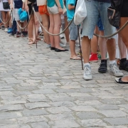 People queuing.